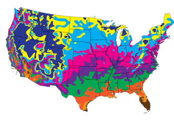 Map of average last spring frost date